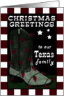 Merry Christmas to Texas Family Cowboy Boot Chili Pepper Lights card