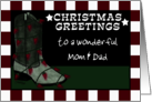 Customizable Christmas for Parents -Cowboy Boot Chili Pepper lights card