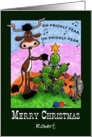 Customizable Christmas for Robert Longhorn and Armadillo Cactus card