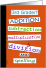 Back to School for 3rd Grader Notebook and Taped Words card