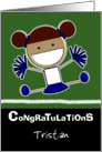 Personalized Congratulations on making Cheerleader Red Hair Tristan card