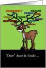 Customizable Christmas for Aunt Uncle Reindeer with Decorated Antlers card