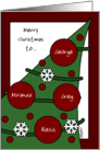 Merry Christmas to Personalized Names Christmas Tree with Decorations card