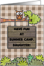 Customizable- Thinking of You-Summer Camp For Daughter- Owl and Sign card