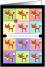 Happy Valentine’s Day to my Girlfriend Fox Block Pattern card