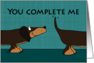 Happy Anniversary to Husband Complete Me Two Halves of One Dachshund card