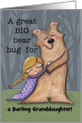 Customizable Happy Birthday Granddaughter- Bear Hug Girl and Bear card