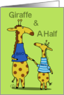 Happy Birthday Half Brother-Two Whimsical Giraffes Hold Hands card