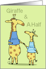 Happy Birthday Little Brother-Two Whimsical Giraffes Hold Hands card