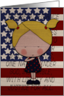 Happy 4th of July Pledge of Allegiance Little Blond Haired Girl card
