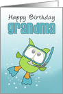 Happy Birthday to Grandma-Underwater Snorkeling Owl card