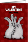 Customizable Happy Valentine’s Day for Wife Cuddling Bunnies card