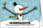 Snowman Outstretched Limbs Customizable Christmas for Granddaughter card