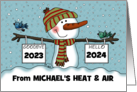 Snowman with Signs Customizable Date New Year’s 2024 from Business card