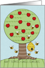 Apple Tree & Bees- Customizable Names Rosh Hashanah for Aunt and Uncle card