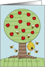 Apple Tree & Bees- Customizable Rosh Hashanah-Blessing card