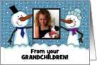 Snowpeople Customizable Merry Christmas from Grandchildren card