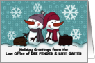 Snow Women with Briefcases Customizable Merry Christmas from Lawyers card