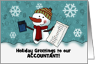 Snowman Calculator Ledger Customizable Christmas for Accountant CPA card