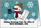 Snowman Calculator Ledger Customizable Christmas from Accountant CPA card