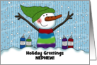 Snowman Snow Cone Customizable Name Merry Christmas for Nephew card