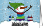 Snowman Snow Cone Customizable Name Merry Christmas for Granddaughter card