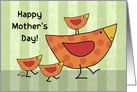 Whimsical Momma Bird With Her Babies- Happy Mother’s Day card