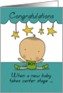 Whimsical Baby Boy Congratulations on New Baby Center Stage card