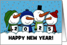 Four Snowmen Customizable Happy New Year 2024 card