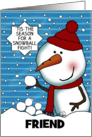 Snowman Snowball Fight Customizable Merry Christmas for Friend card
