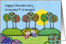 Happy Anniversary to Grandma and Grandpa-Whimsical Dogs and Trees card