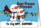 Best Frozen Friends BFF Snowmen Merry Christmas to Best Friend card