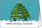 Lighted Christmas Trees Customizable Name Merry Christmas for Madilyne card