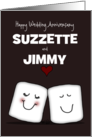 Marshmallows in Love Customized Anniversary to Couple Name Specific card