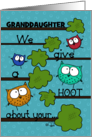 Customizable Birthday Granddaughter We Give a Hoot Owls and Tree Limbs card