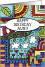Happy Birthday for Aunt-Zen, tangle, doodle, Colorful Pattern card