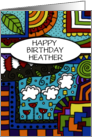 Customizable Name Birthday for Heather Zen tangle Pattern card