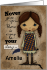 Get Well for Cancer Patient Girl with Plume Customizable Name card