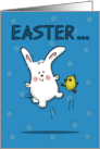 Hopping Bunny and Chick Happy Easter Hoppy Time card