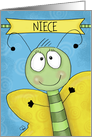 Customizable Happy Birthday for Niece- Cute Butterfly card