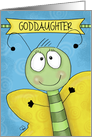 Customizable Happy Birthday for Goddaughter- Cute Butterfly card