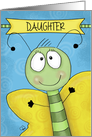 Customizable Happy Birthday for Daughter- Cute Butterfly card
