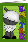 Customizable Name Happy Easter for Jenna Little Easter Lamb card