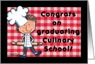 Congratulations for Culinary School Graduate, Male Chef Rolling Pin card