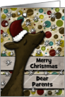 Customizable Merry Christmas for Parents Dear Deer card
