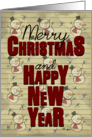 Merry Christmas and Happy New Year Snowman Collage card