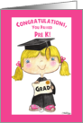 Little Pre-K Graduate Girl-Blond Hair, Blue Eyes card