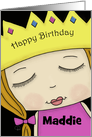 Personalized Name Specific Happy Birthday for Maddie-Girl with Crown card