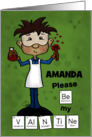 Personalized Name Valentine’s Day for Amanda Male Chemist Elements card