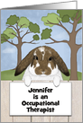 Congratulations Becoming an Occupational Therapist-Rabbit with sign card
